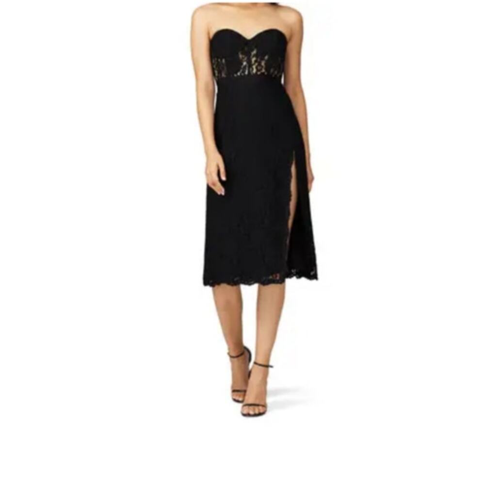 Fame & Partners Black Lace Mariposa‎ Dress Knee Length Size 2